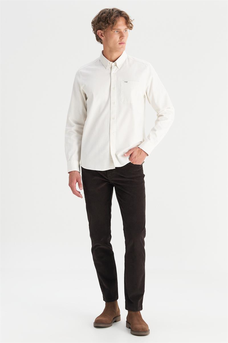 Erkek Texas Slim Kadife Pantolon Coffee Bean