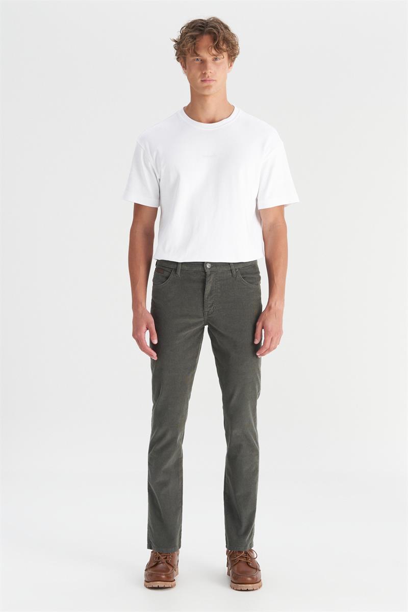 Erkek Texas Slim Kadife Pantolon Green