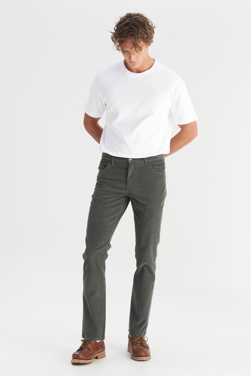 Erkek Texas Slim Kadife Pantolon Green