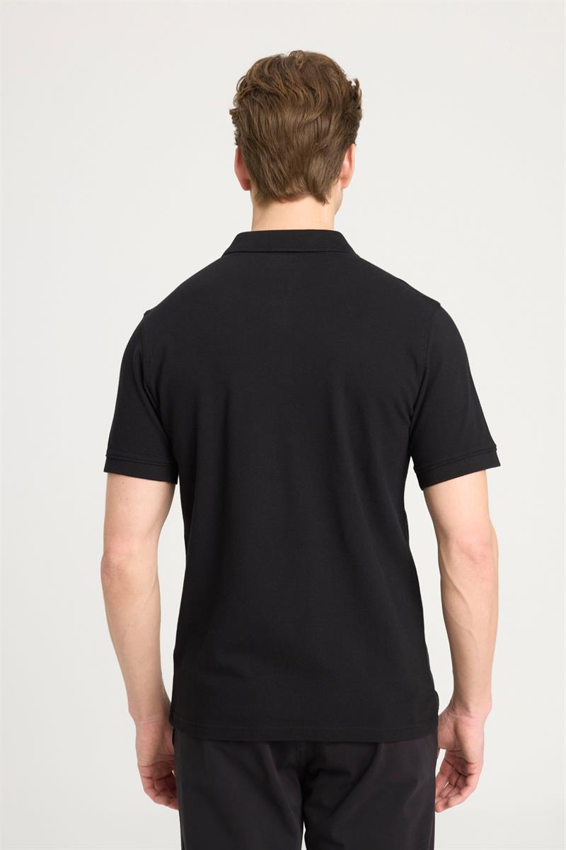 Erkek Regular Fit Polo T-shirt Siyah