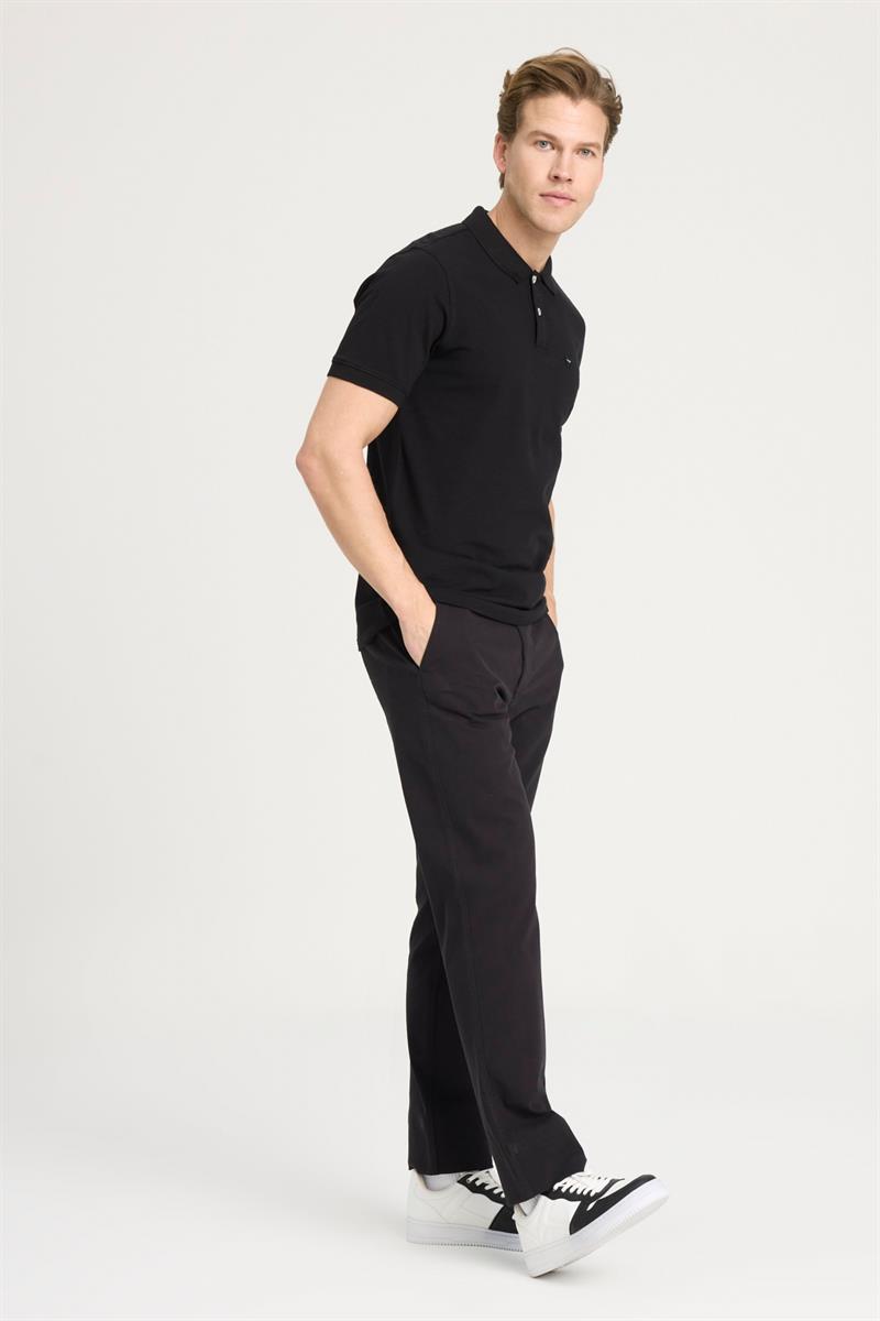 Erkek Regular Fit Polo T-shirt Siyah