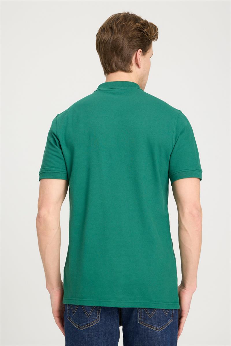 Erkek Regular Fit Polo T-shirt Green