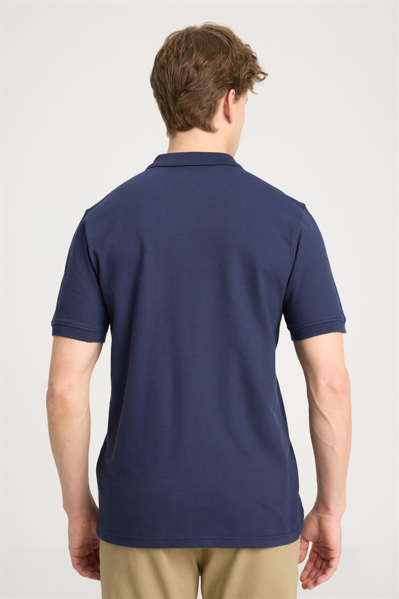 Erkek Regular Fit Polo T-shirt Navy