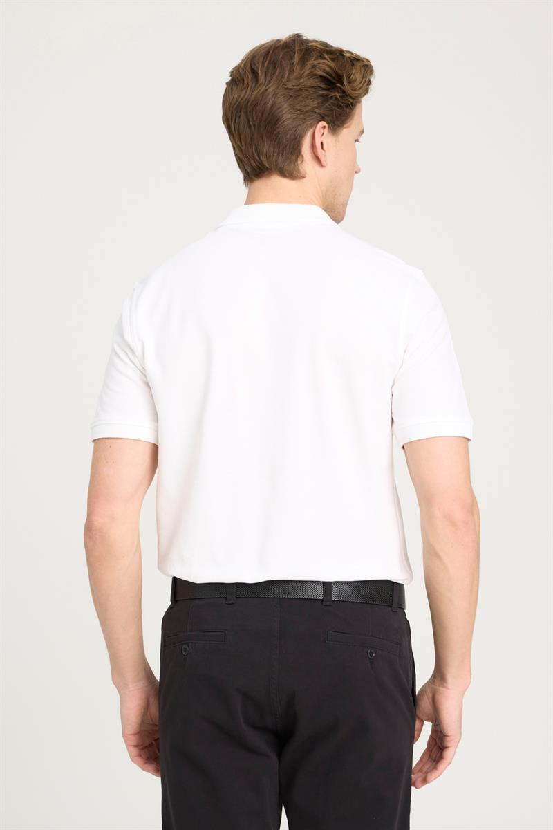 Erkek Regular Fit Polo T-shirt White