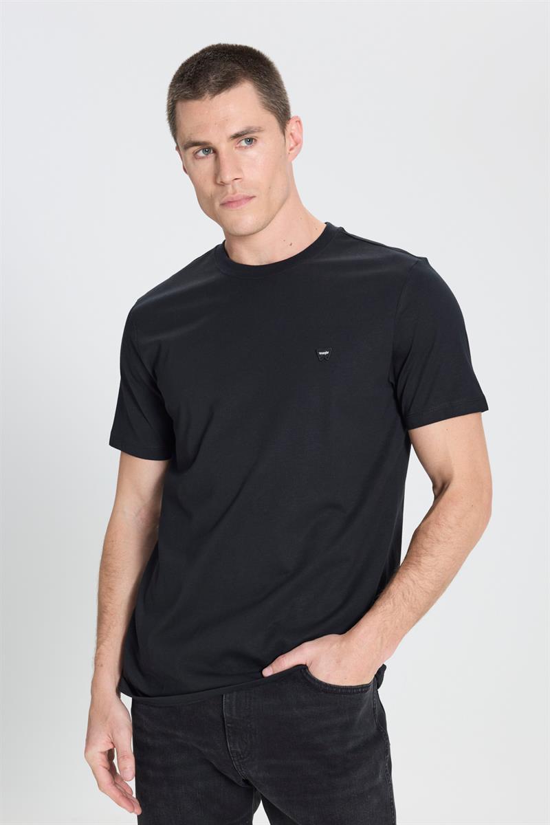 Small Logo Bisiklet Yaka T-shirt Siyah