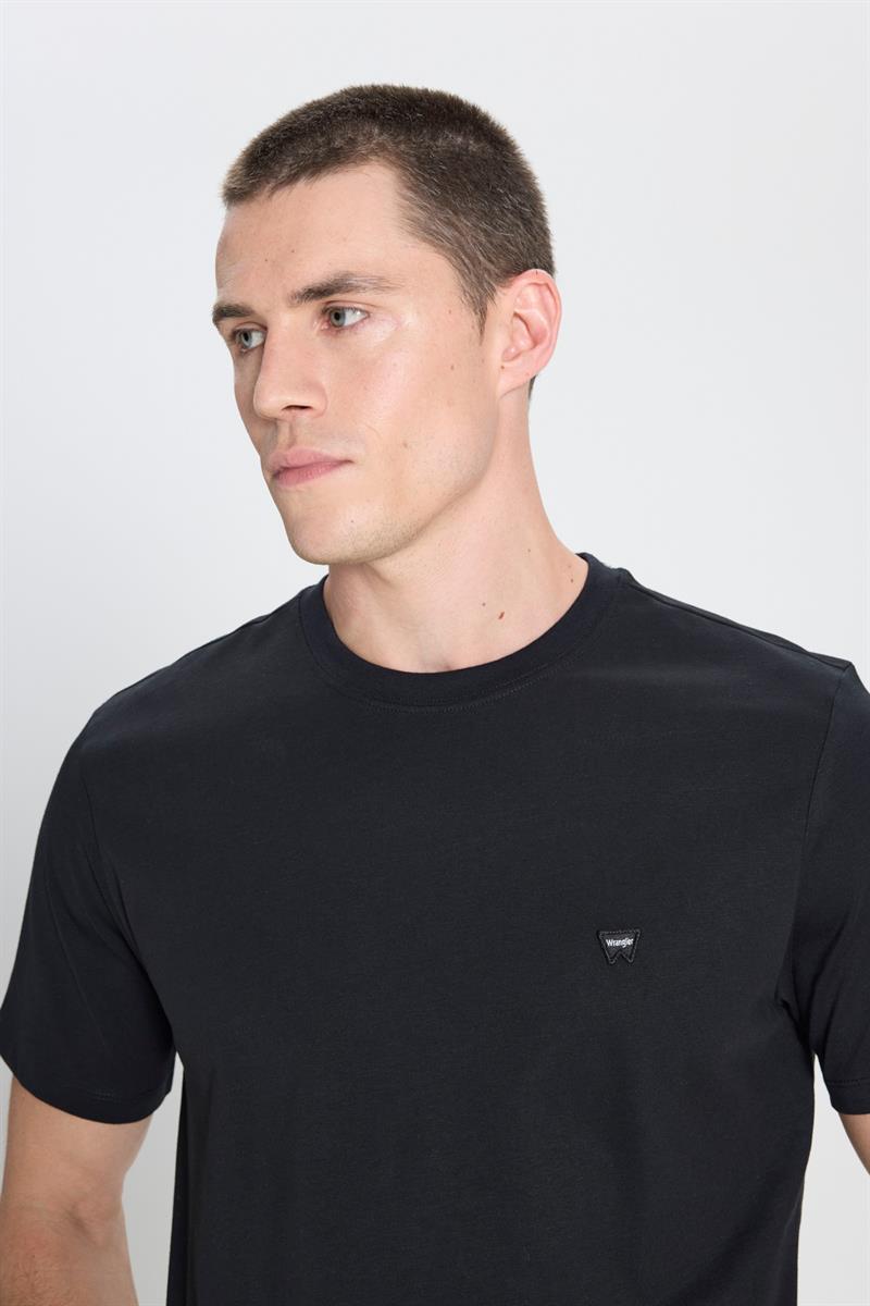 Small Logo Bisiklet Yaka T-shirt Siyah