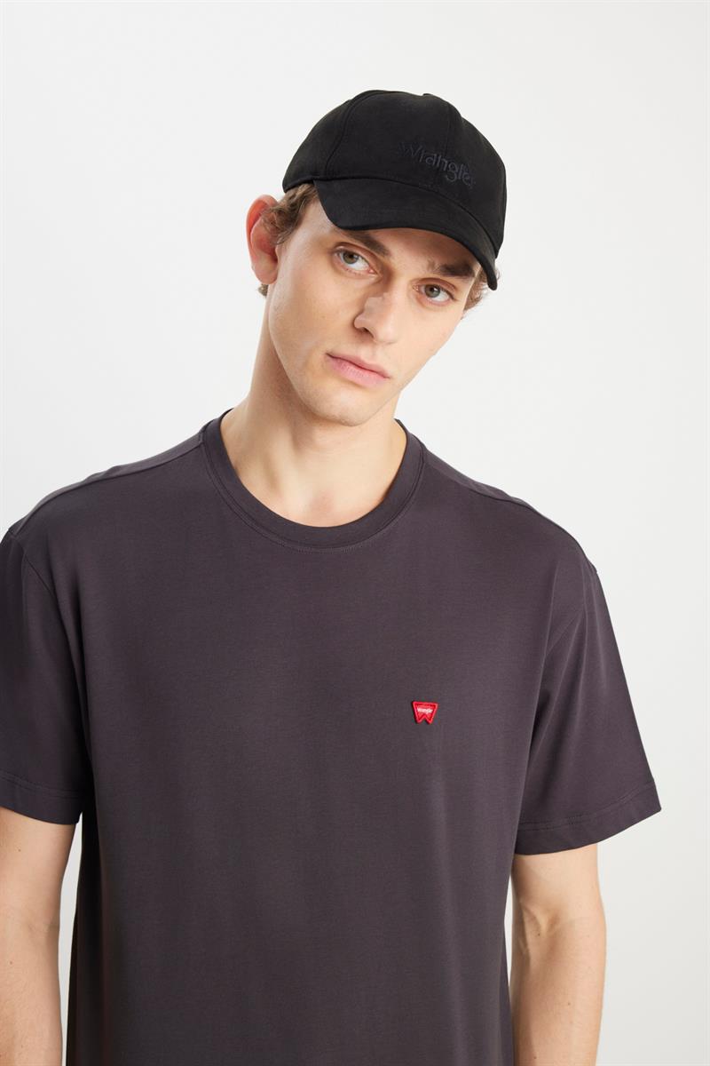 Small Logo Bisiklet Yaka T-shirt Faded Black