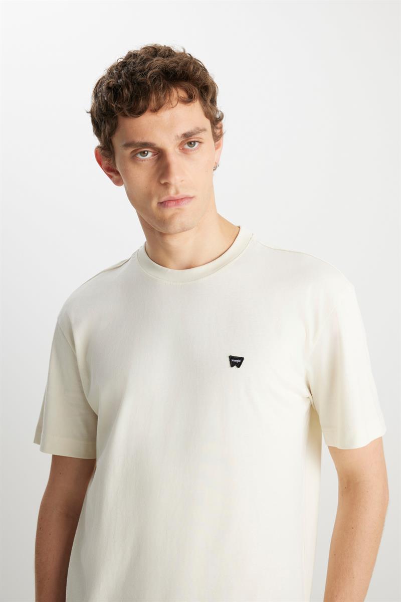 Small Logo Bisiklet Yaka T-shirt Vintage White