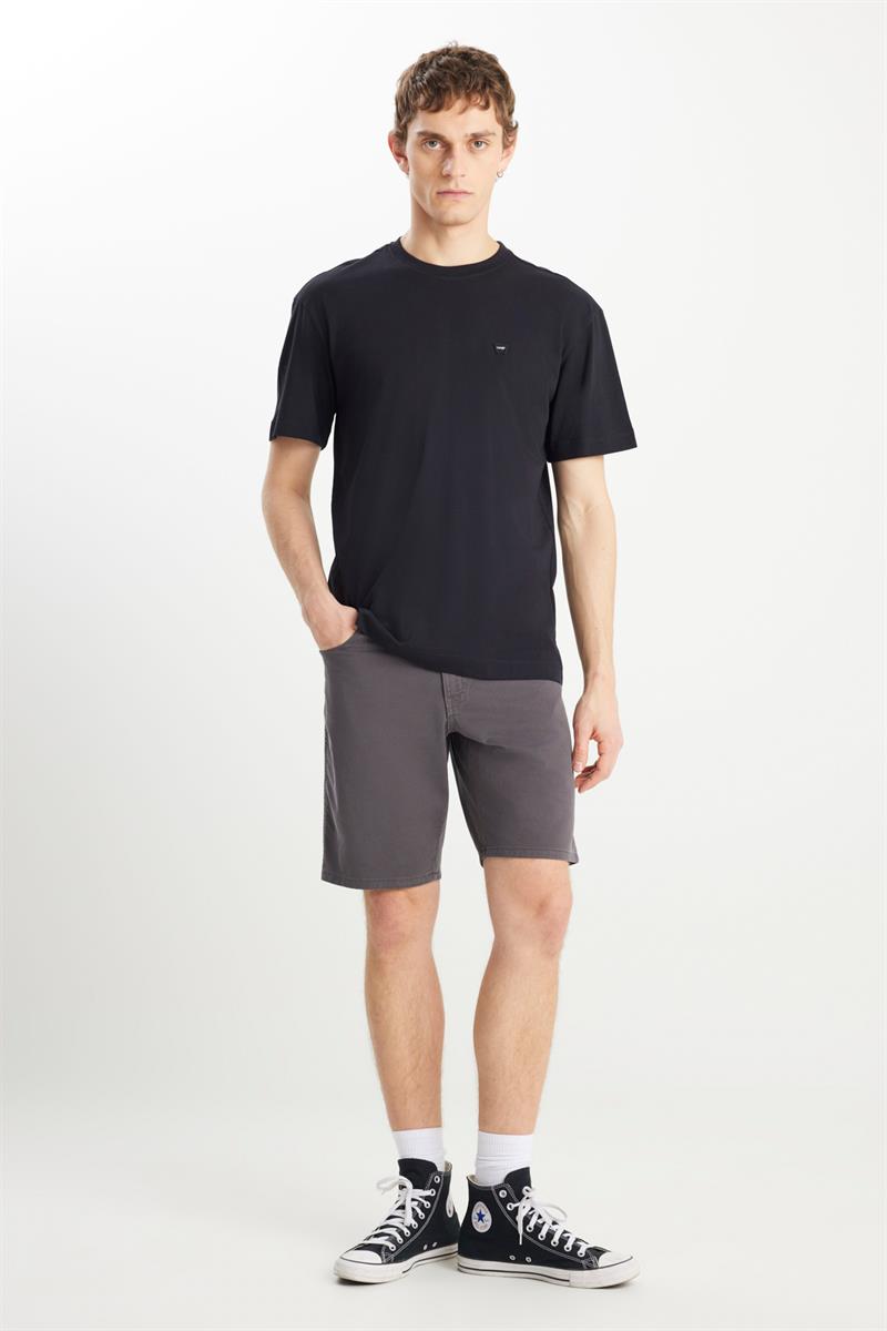 Small Logo Bisiklet Yaka T-shirt Siyah