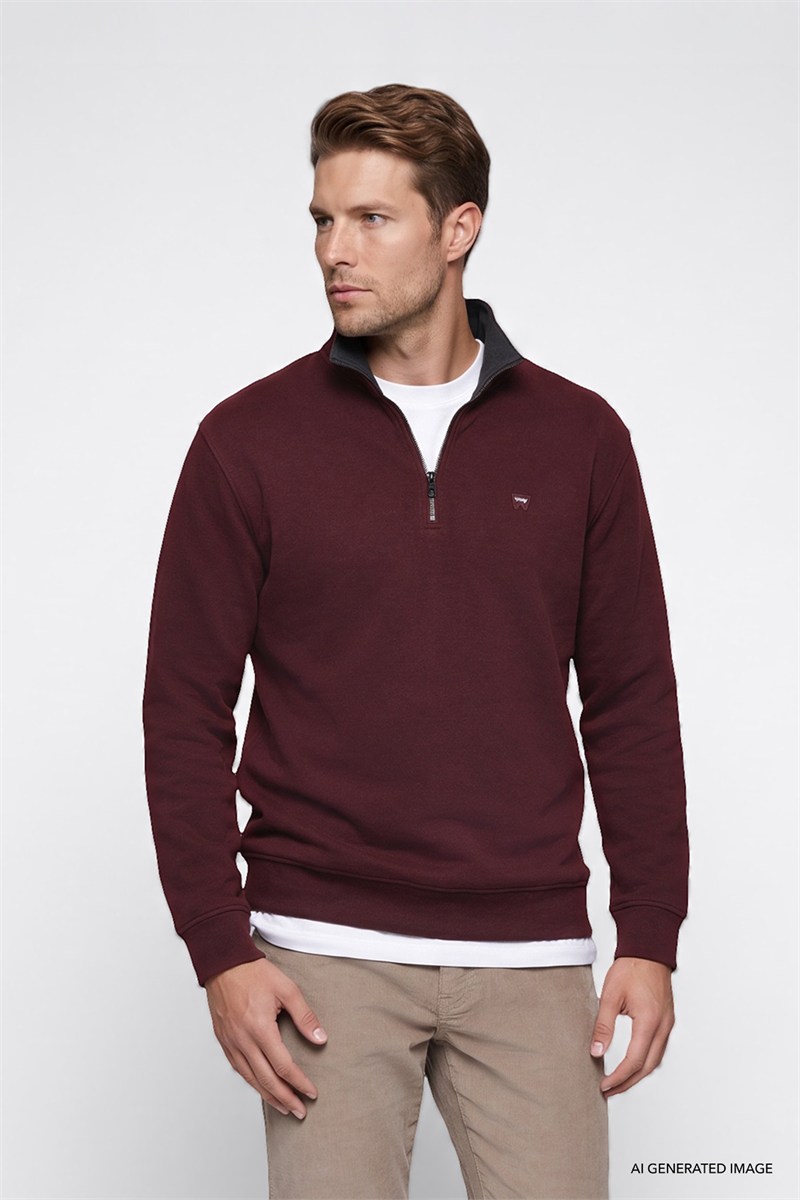 Selanik Half Zip Sweatshirt Bordoeux