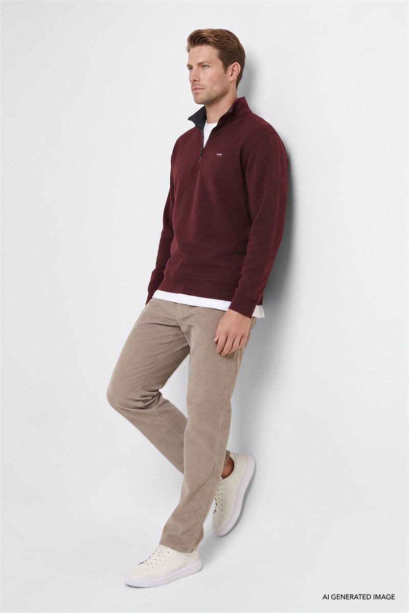 Selanik Half Zip Sweatshirt Bordoeux