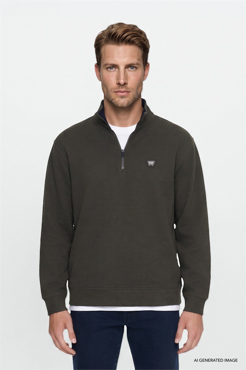 Selanik Half Zip Sweatshirt KHAKI