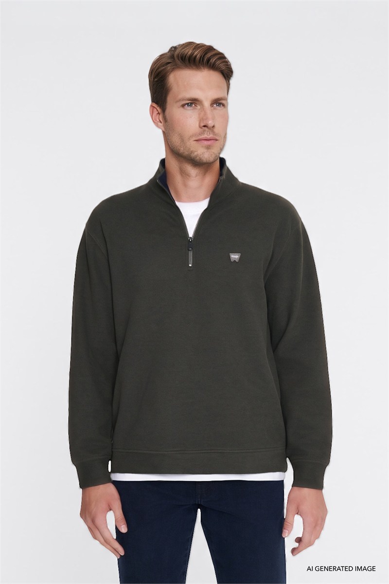 Selanik Half Zip Sweatshirt KHAKI