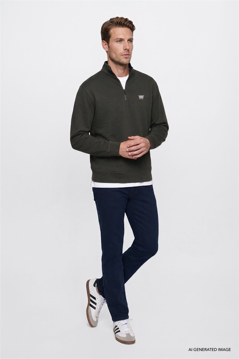 Selanik Half Zip Sweatshirt KHAKI