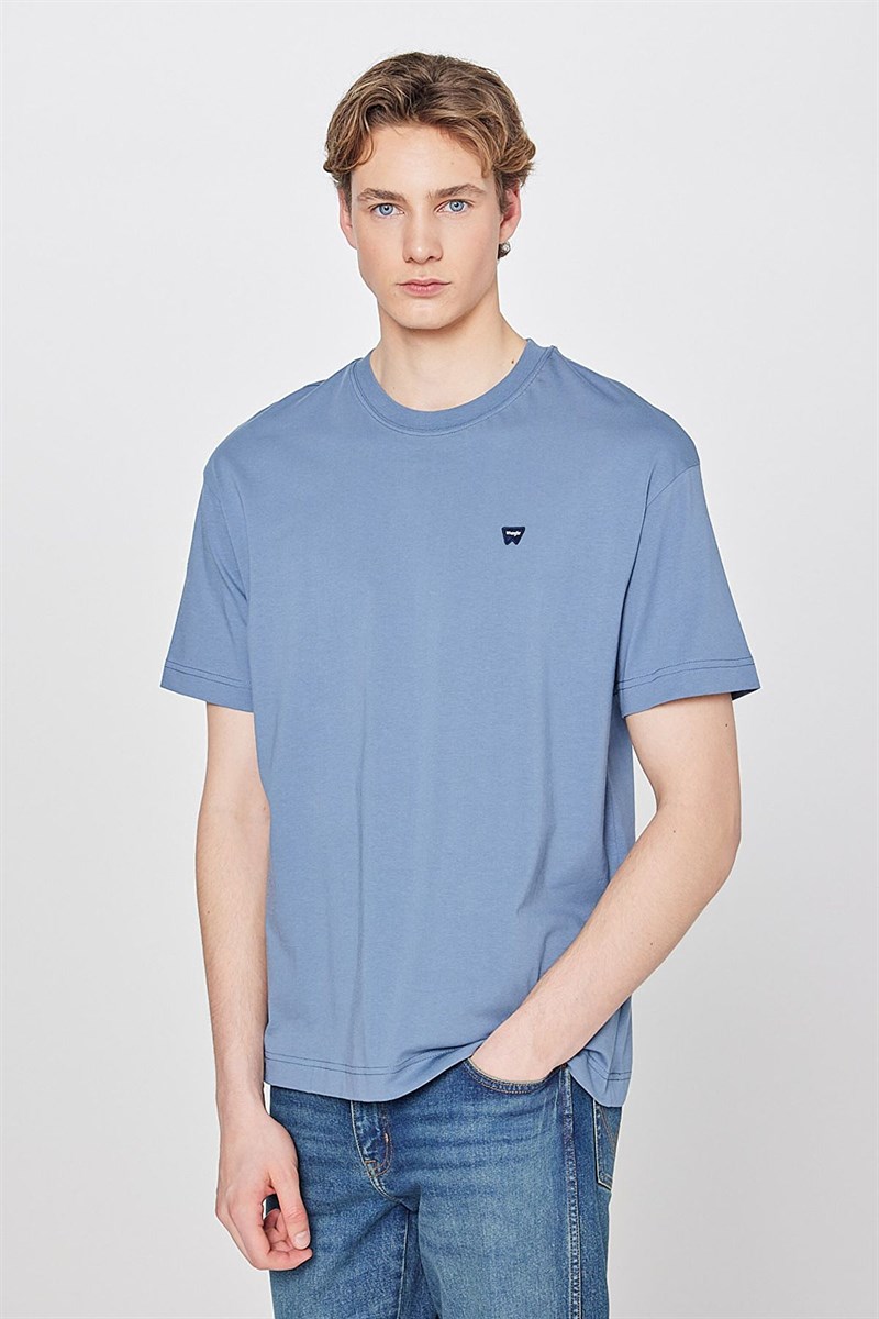 Small Logo Bisiklet Yaka T-shirt Dusty Blue