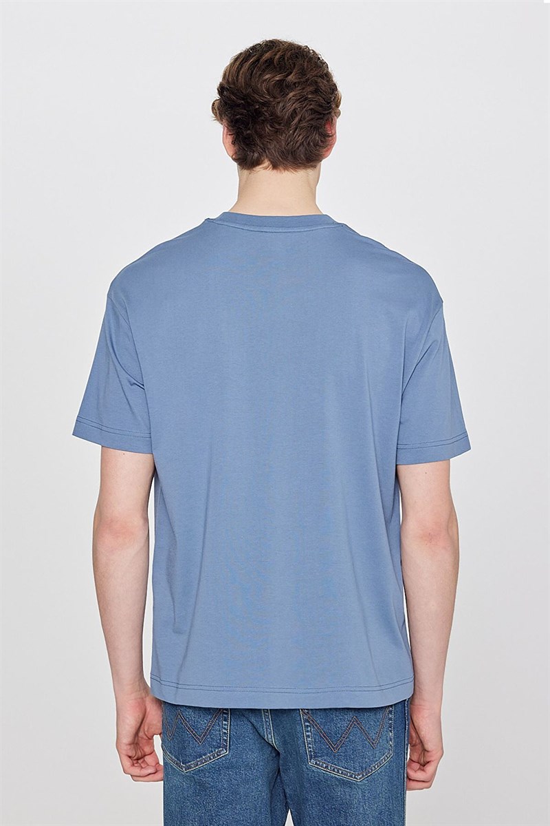 Small Logo Bisiklet Yaka T-shirt Dusty Blue