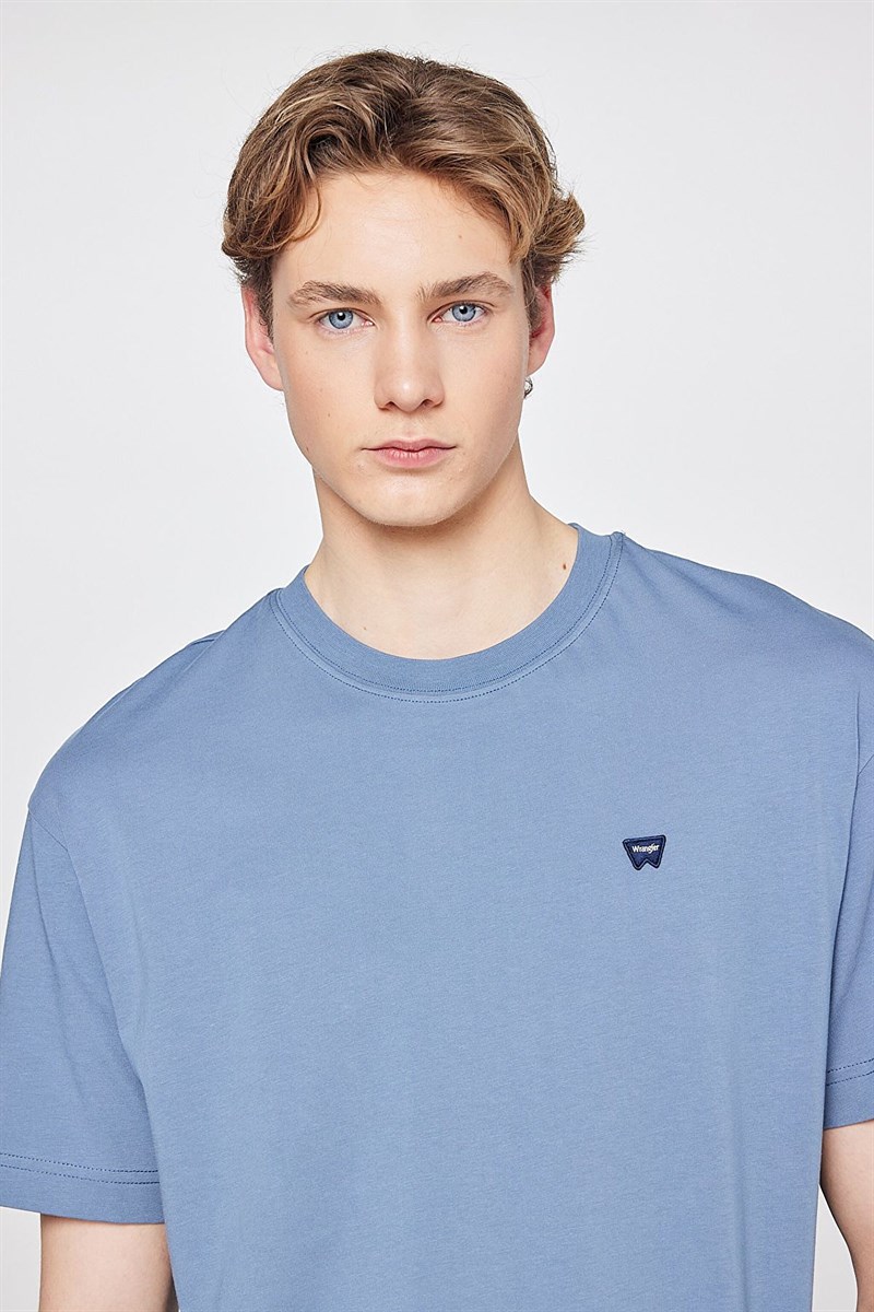 Small Logo Bisiklet Yaka T-shirt Dusty Blue