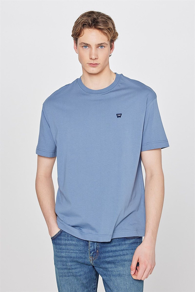Small Logo Bisiklet Yaka T-shirt Dusty Blue