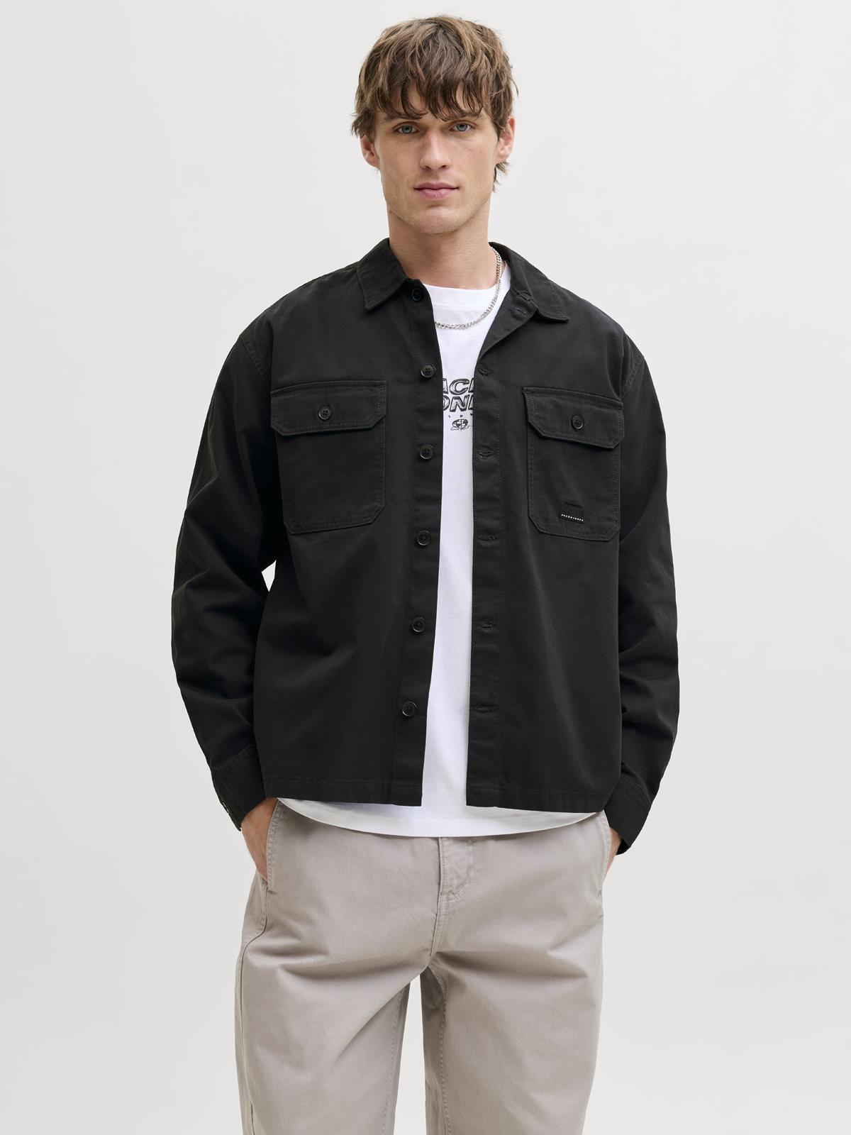 JCOBEN CLASSIC FUSION BADGE OVERSHIRT Black