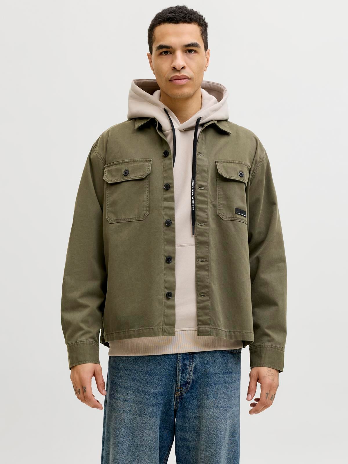 JCOBEN CLASSIC FUSION BADGE OVERSHIRT Grape Leaf