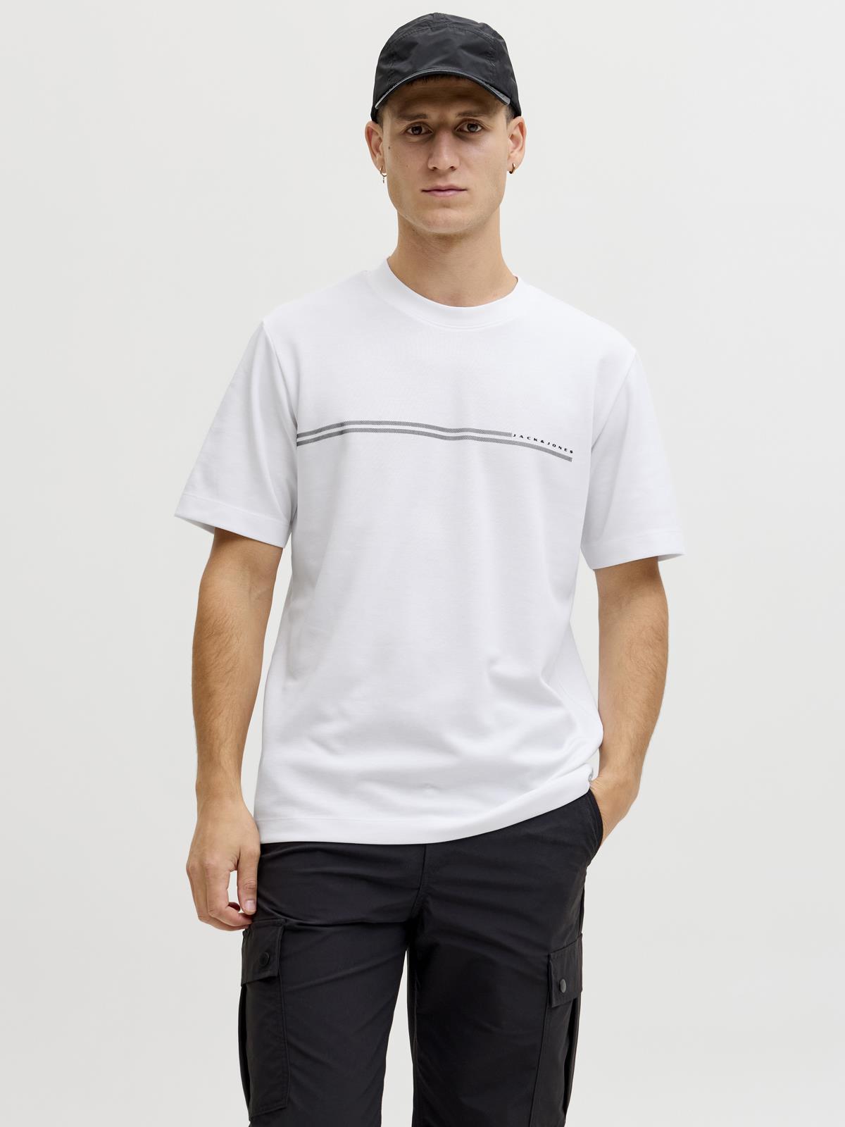 JCOFUSION CHEST BRAND TEE SS CREW NOOS Bright White