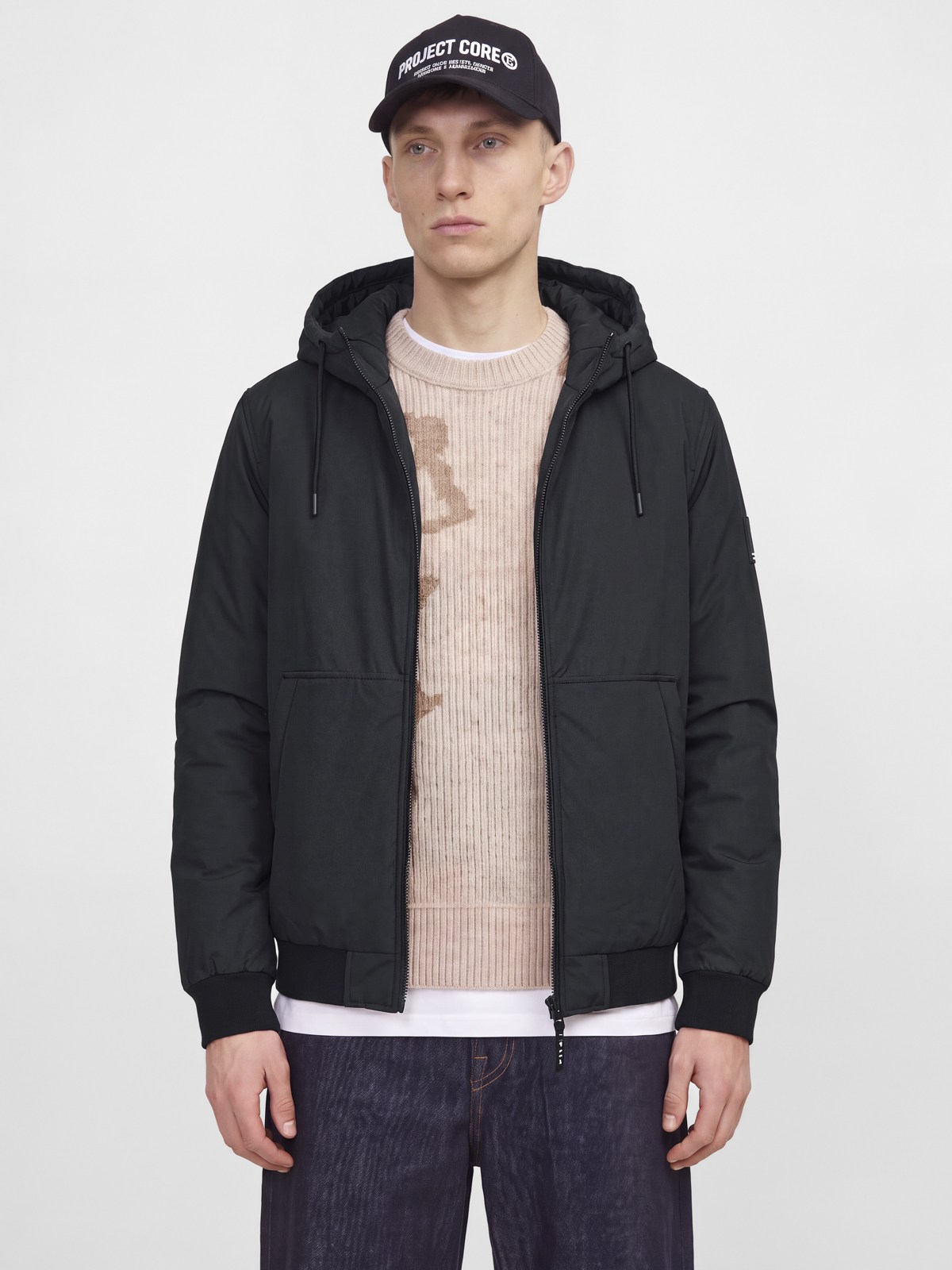 JCOFUSION PU BOMBER JACKET SN Black