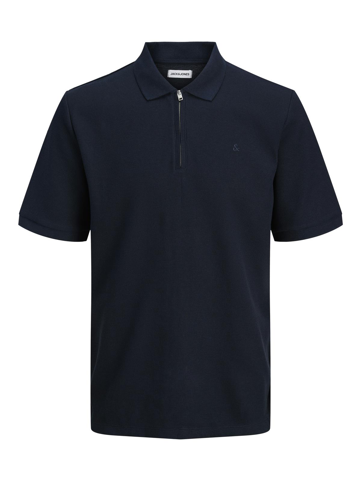 JJEAUSTIN ZIP POLO SS NOOS Navy