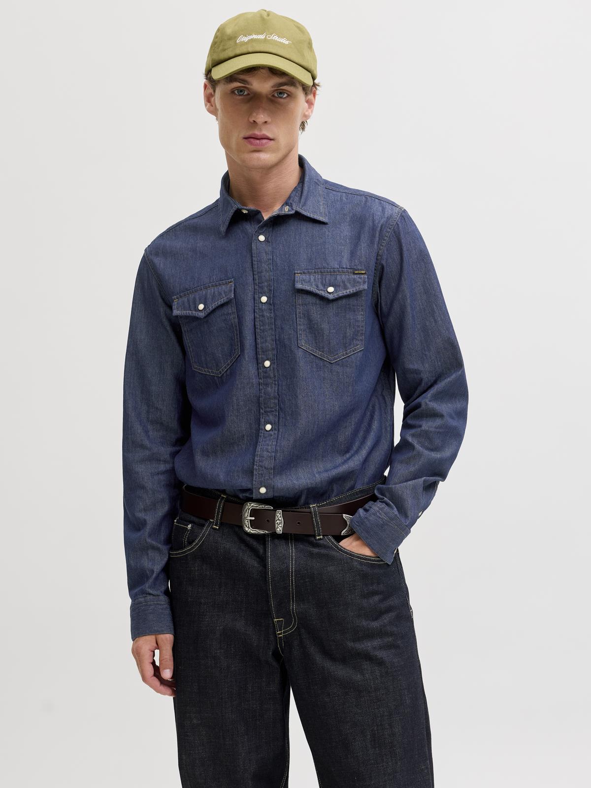 JJESHERIDAN SHIRT L/S NOOS Dark Denim