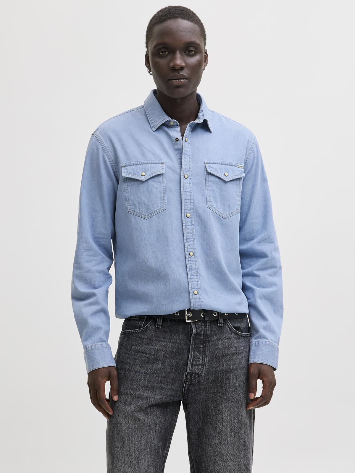 JJESHERIDAN SHIRT L/S NOOS Light Blue