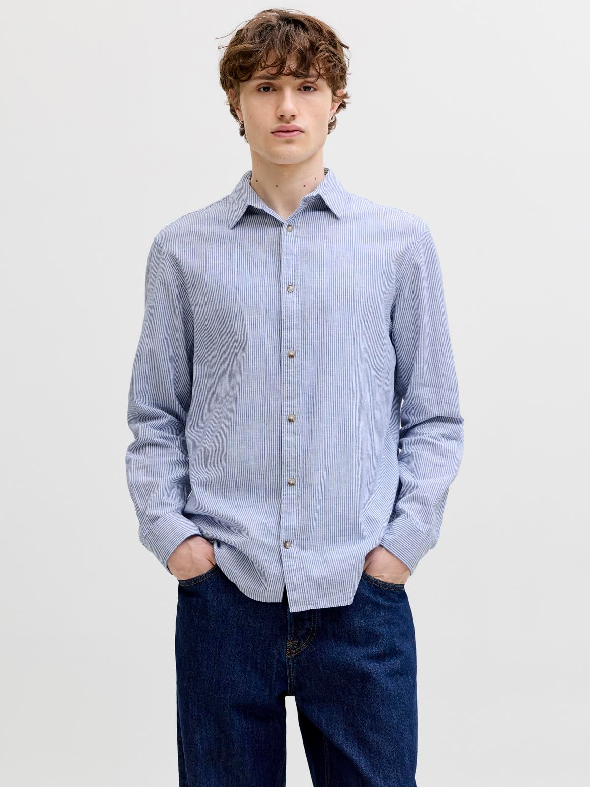 JJESUMMER LINEN BLEND SHIRT L/S SN Infinity