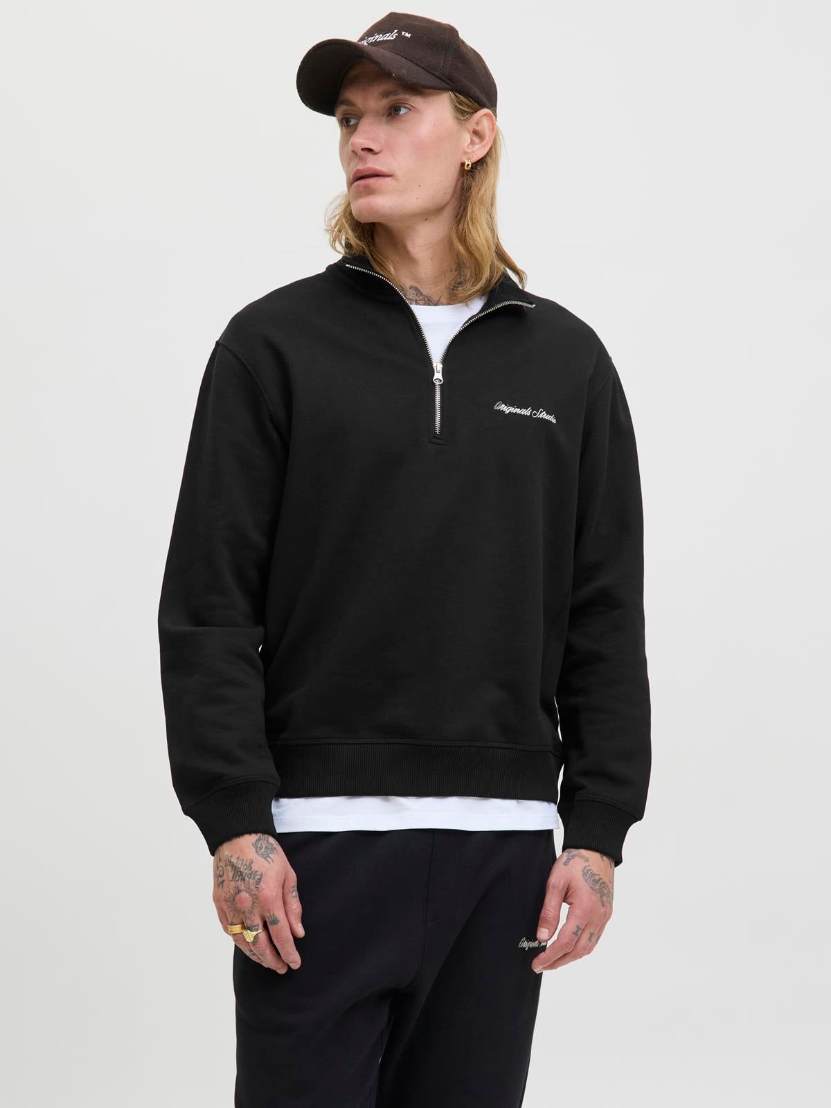 JORNORREBRO EMB SWEAT HIGH NECK NOOS Black