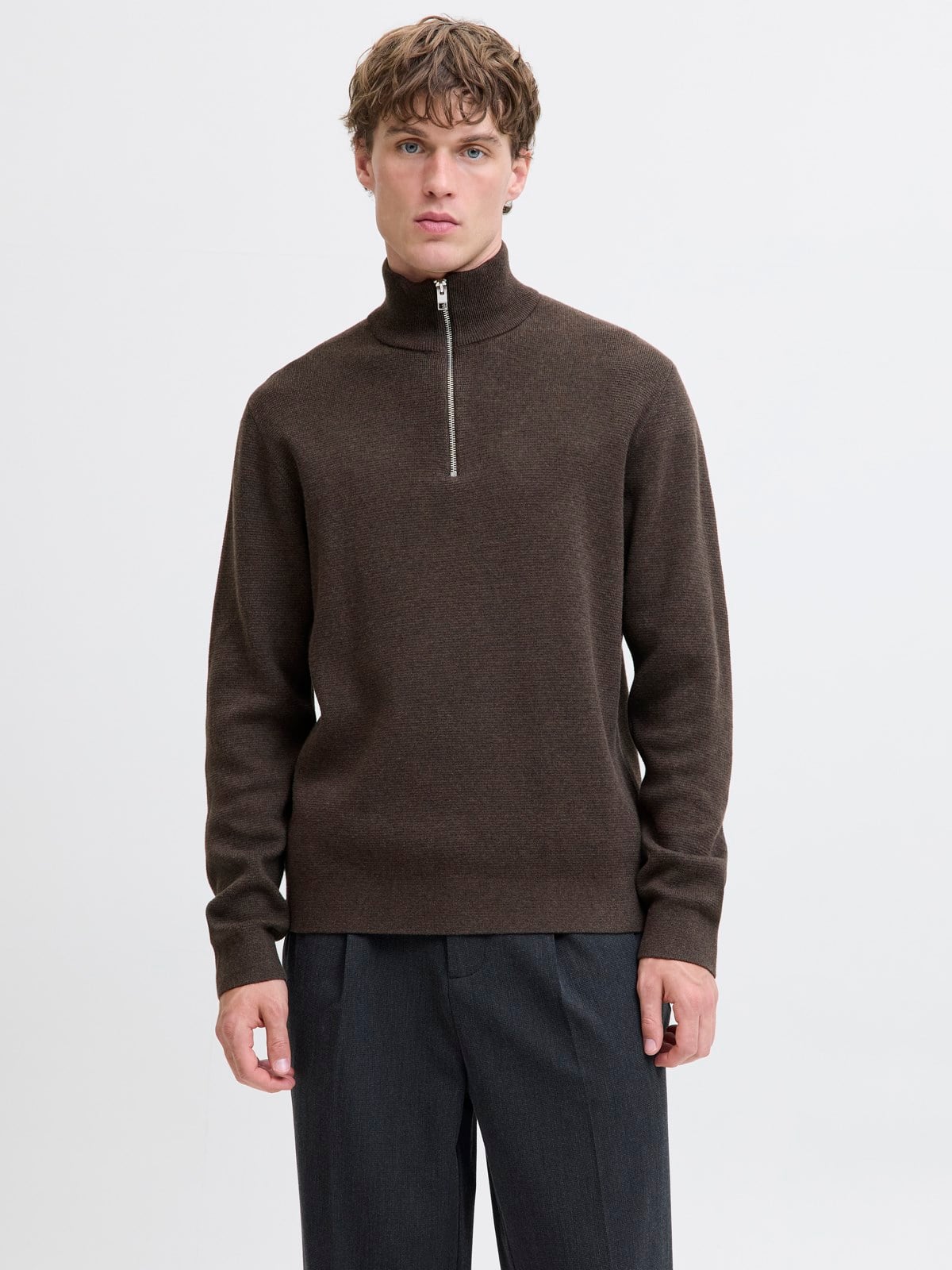 JPRMILANO STITCH KNIT HALF ZIP SN Delicioso