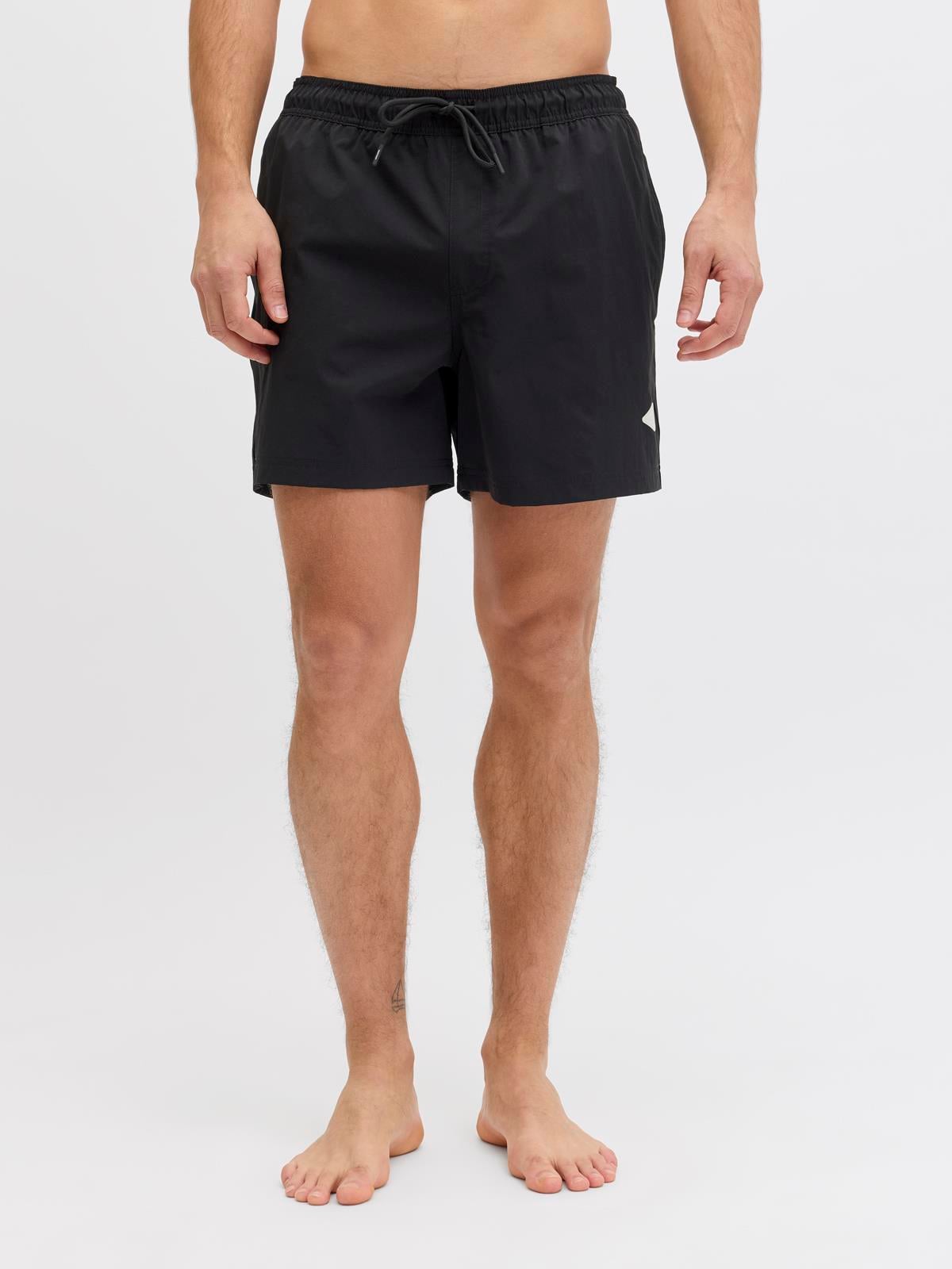 JPSTMAUI TROPIC SOLID SWIM SHORTS REG SN Black