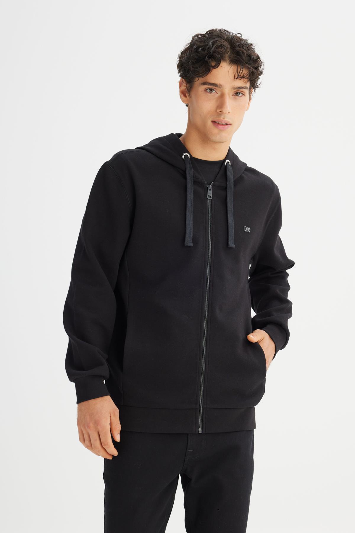 Erkek Pike Interlock Full Zip Sweatshirt Black