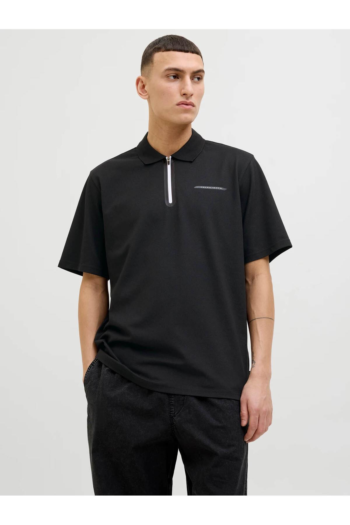 JCOFUSION PIQUE POLO SS SN Black