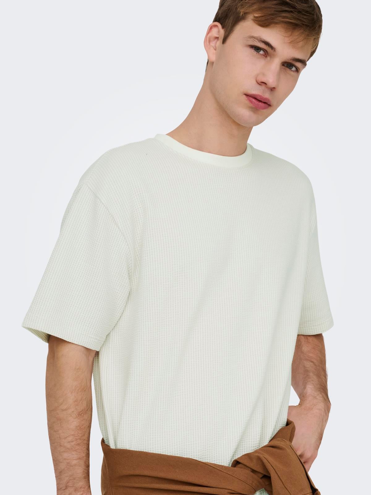 ONSKIAN LIFE RLX SS STRP TEE Egret