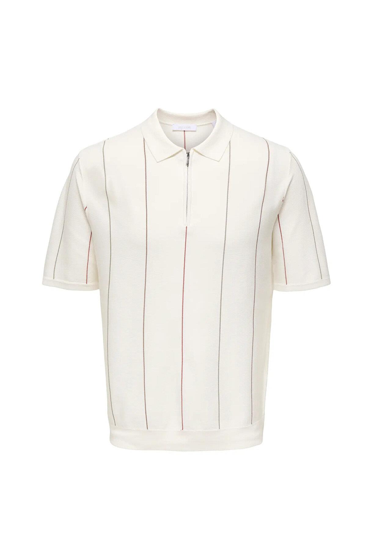 ONSWYLER LIFE STR REG 14SS ZIP POLO FRML Cloud Dancer