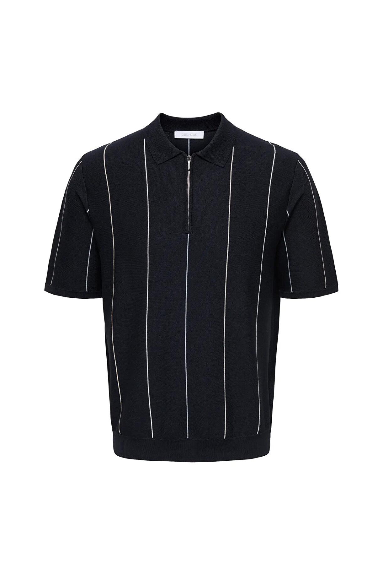 ONSWYLER LIFE STR REG 14SS ZIP POLO FRML DARK NAVY