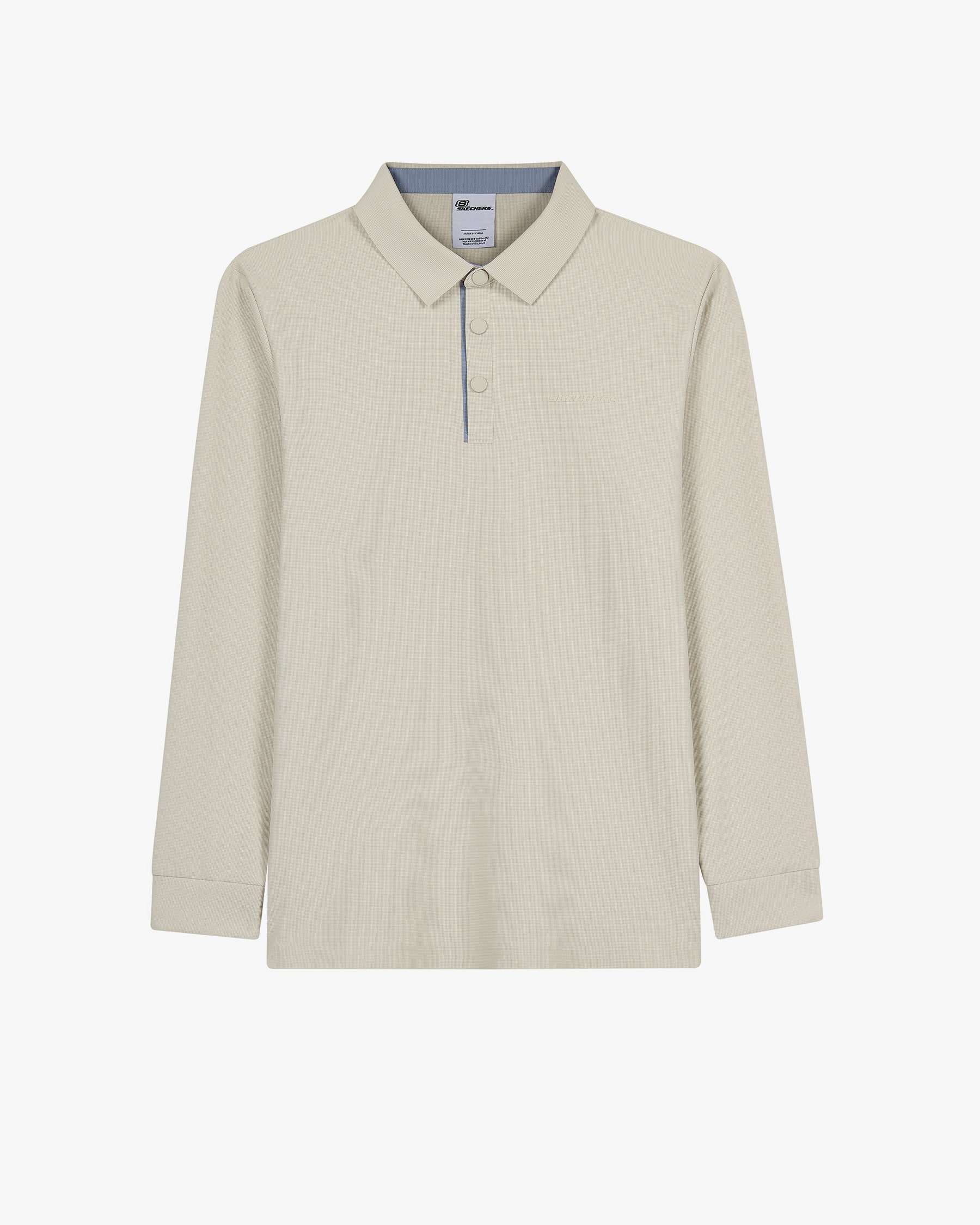 Skechers M Long Sleeve Waffle Polo Bej