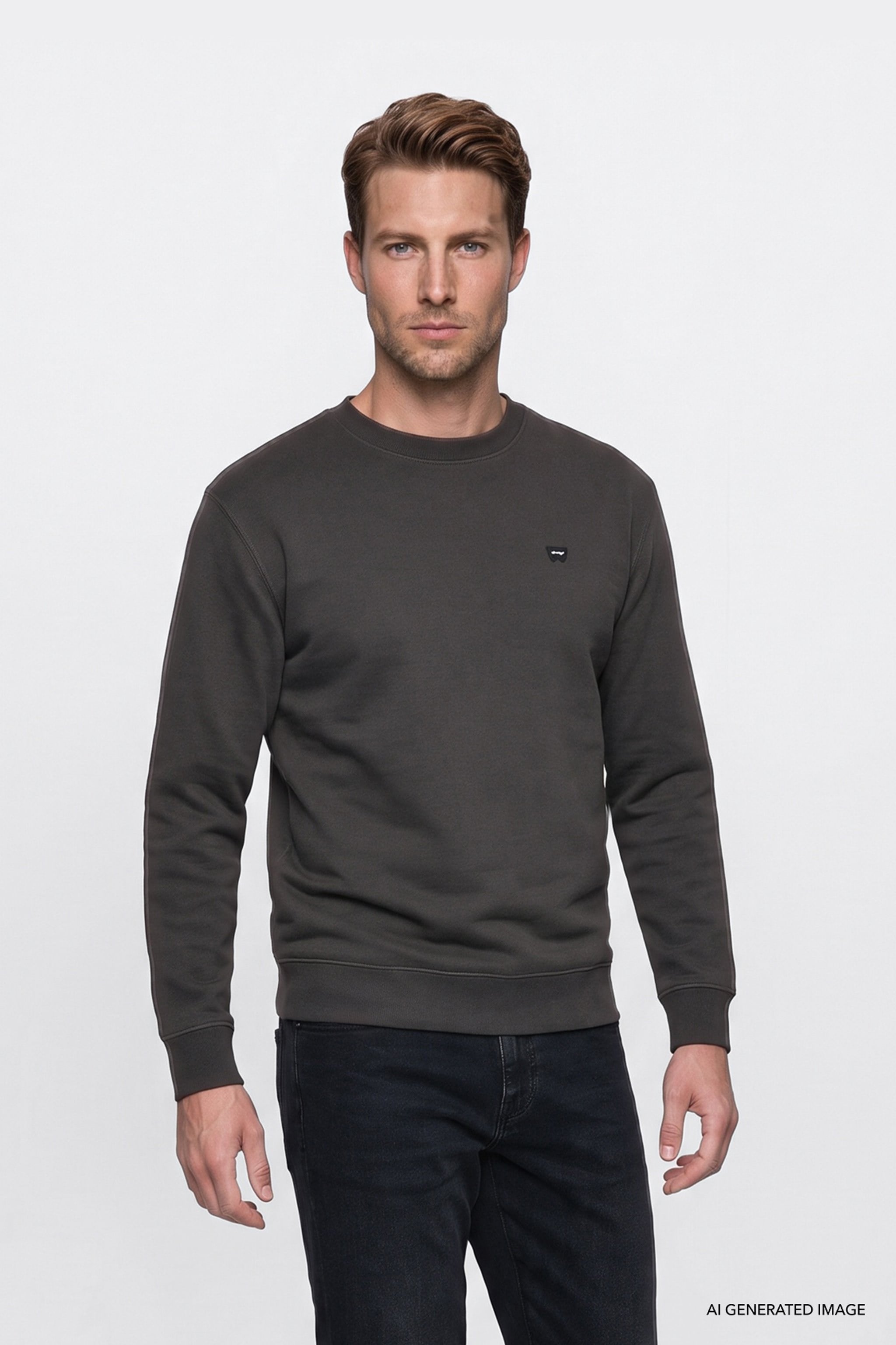 Erkek Patch Logo Sweatshirt FadedBlack