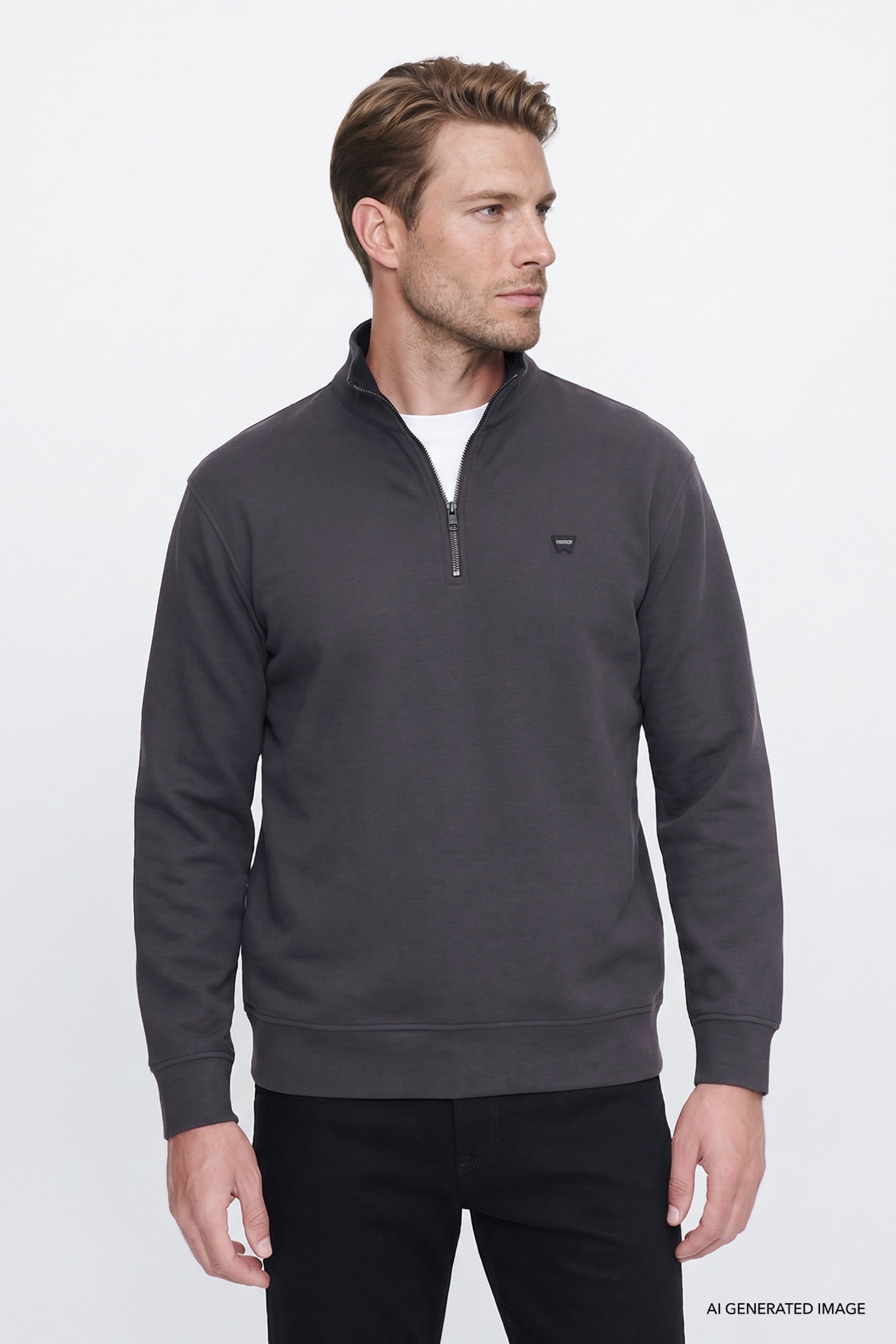 Selanik Half Zip Sweatshirt Anthracita