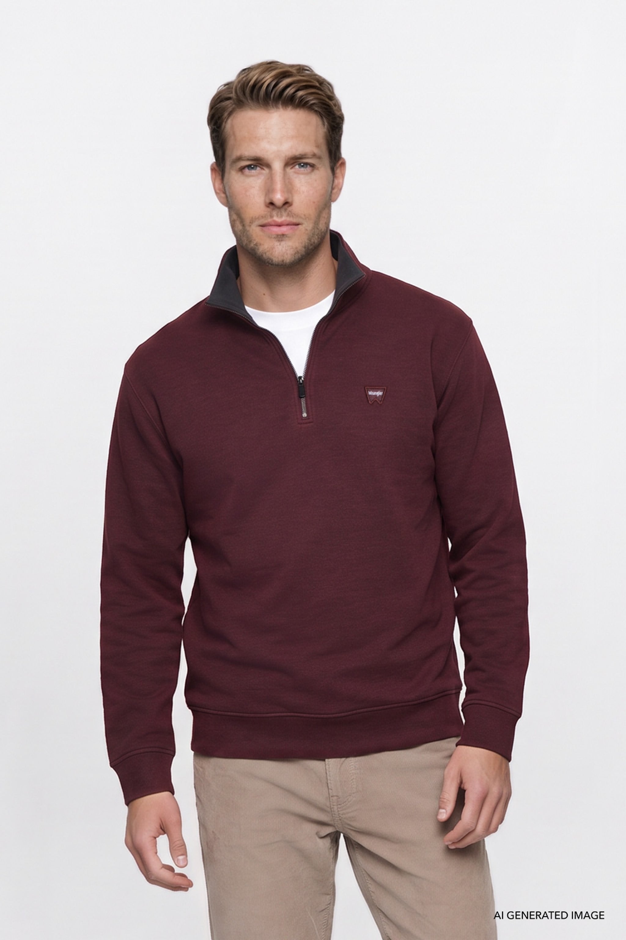 Selanik Half Zip Sweatshirt Bordoeux