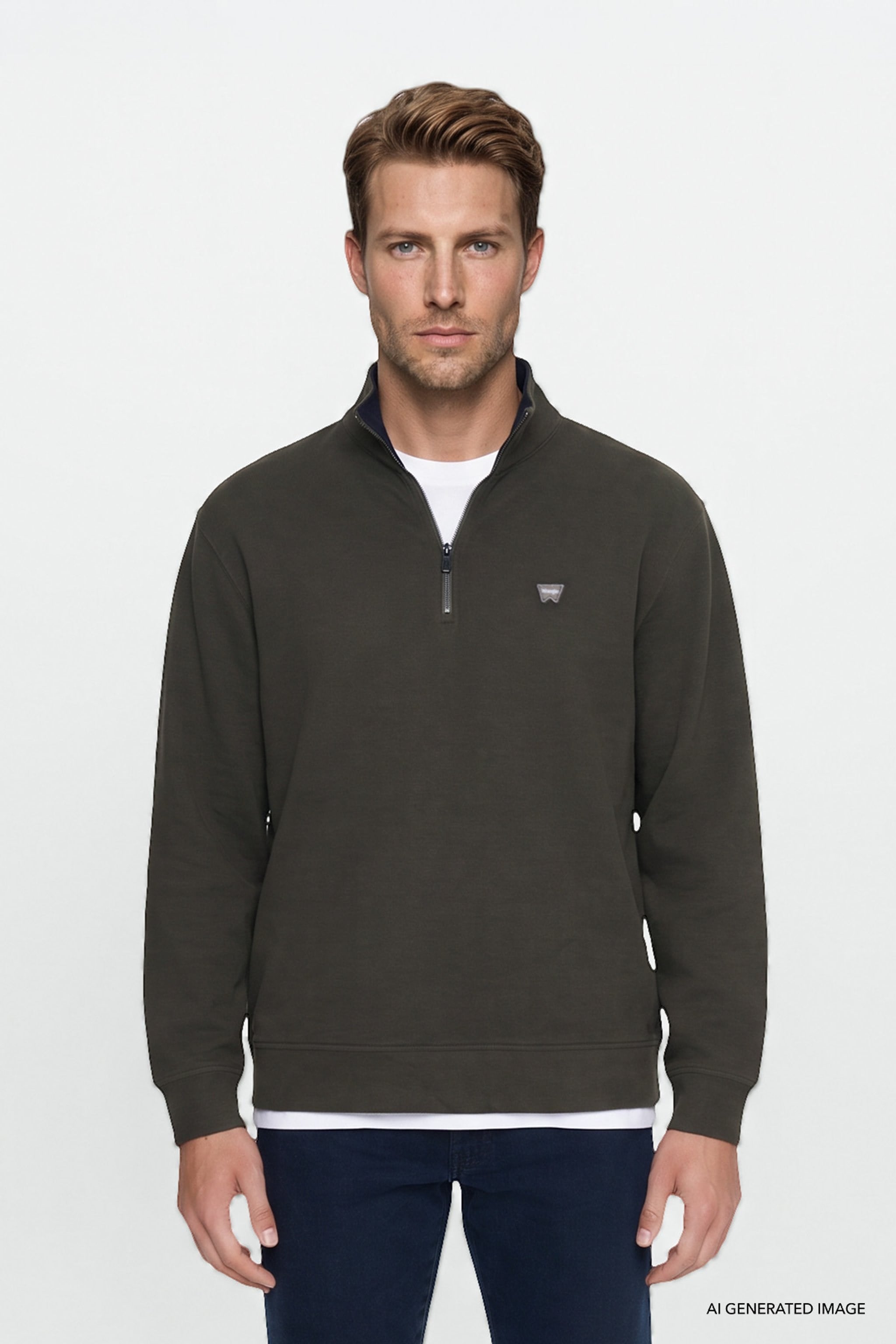 Selanik Half Zip Sweatshirt KHAKI