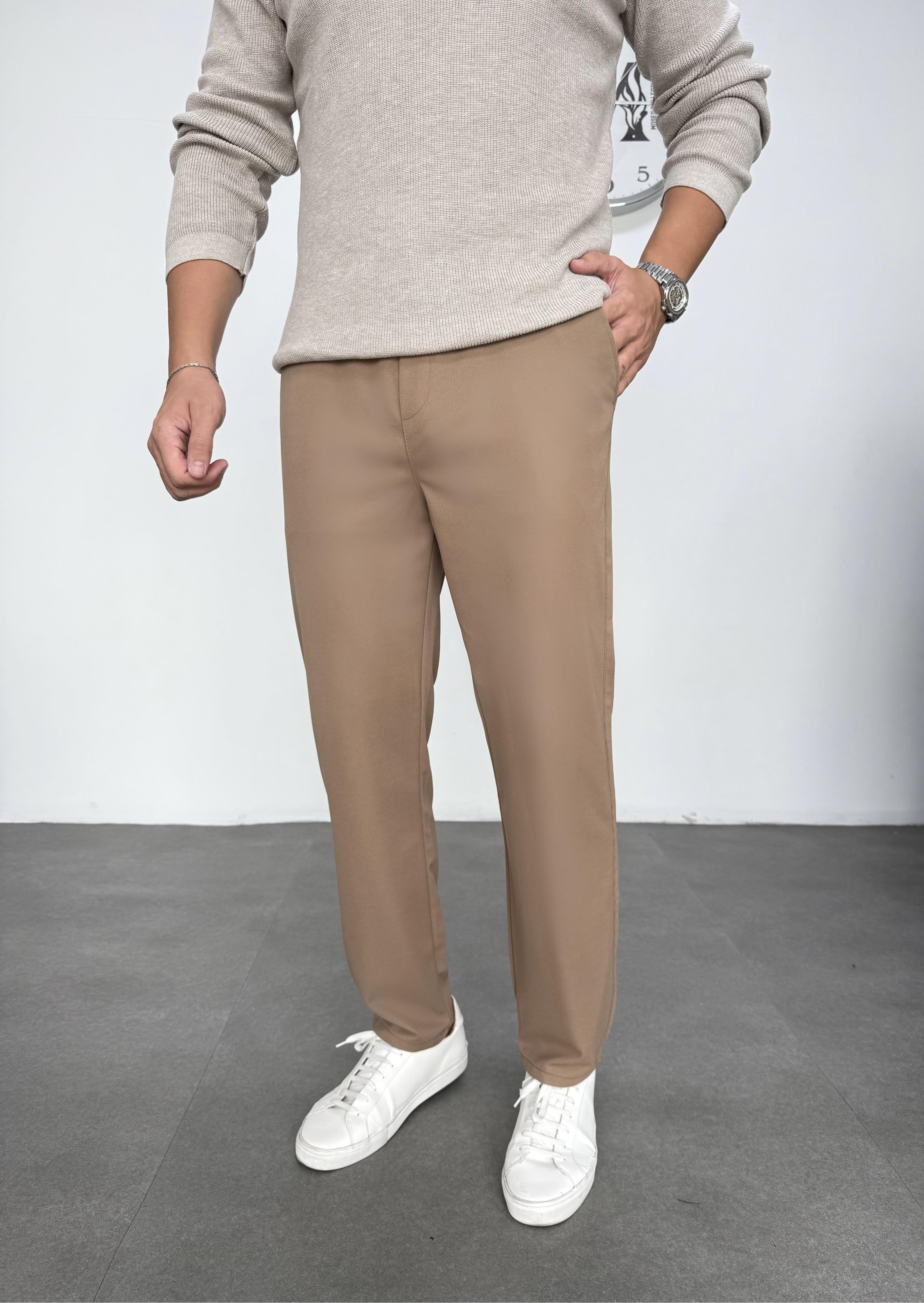 Dasel Beli Lastikli Bej Jogger Pantolon 