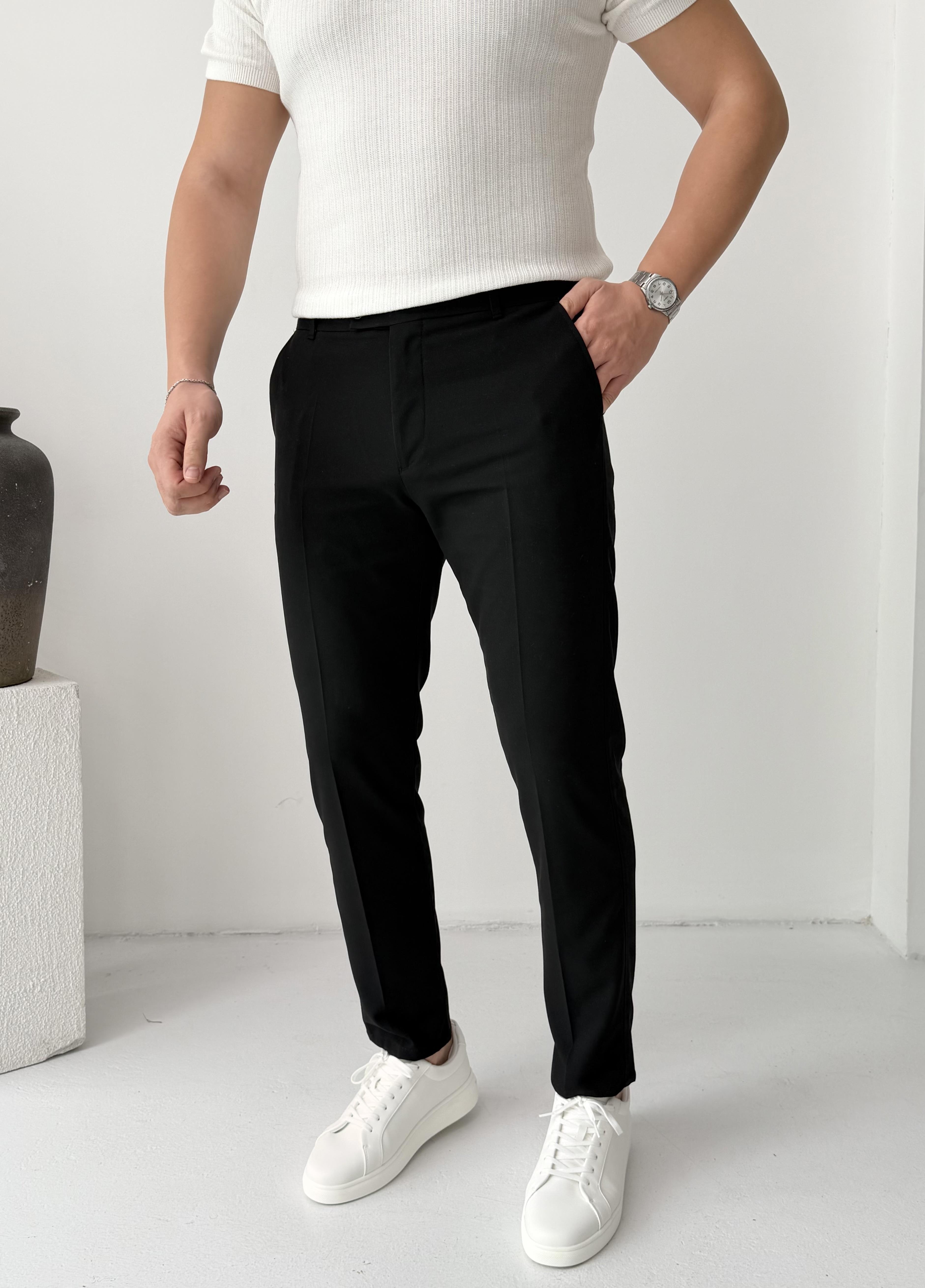 Esnek Kumaş Siyah Pantolon