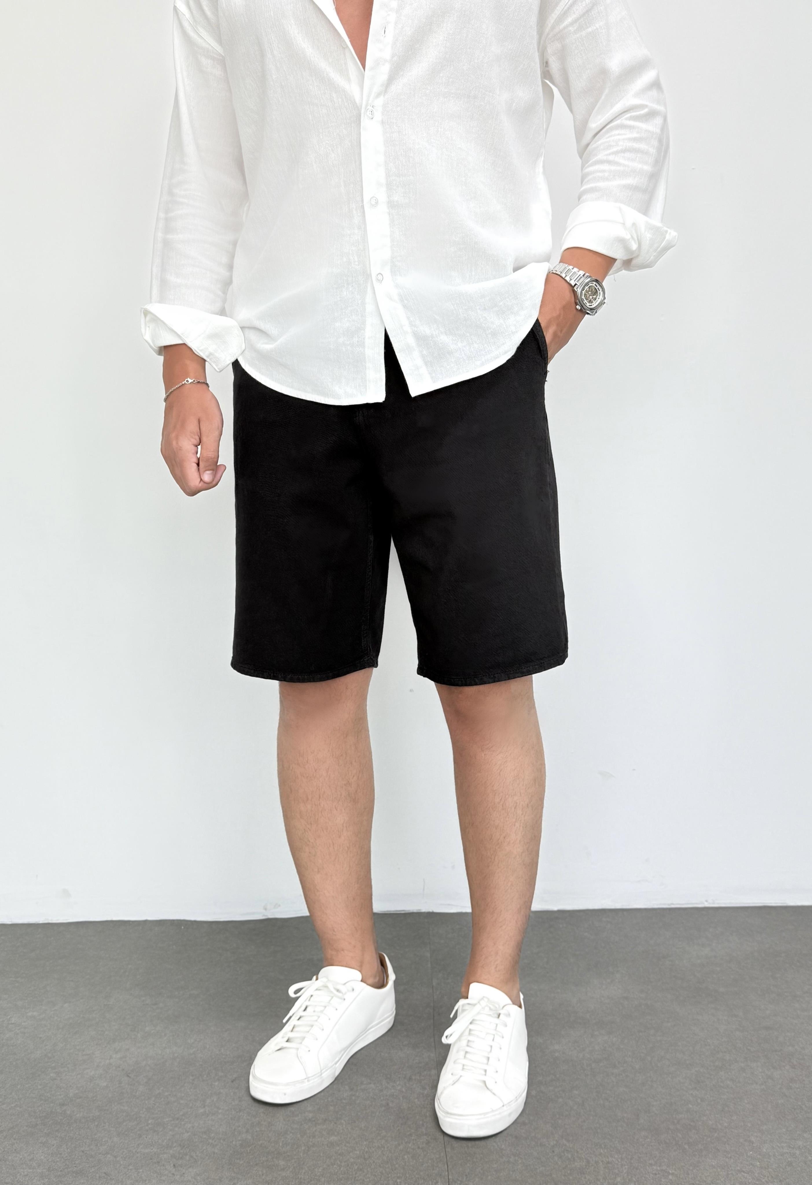Gabardin Siyah Şort