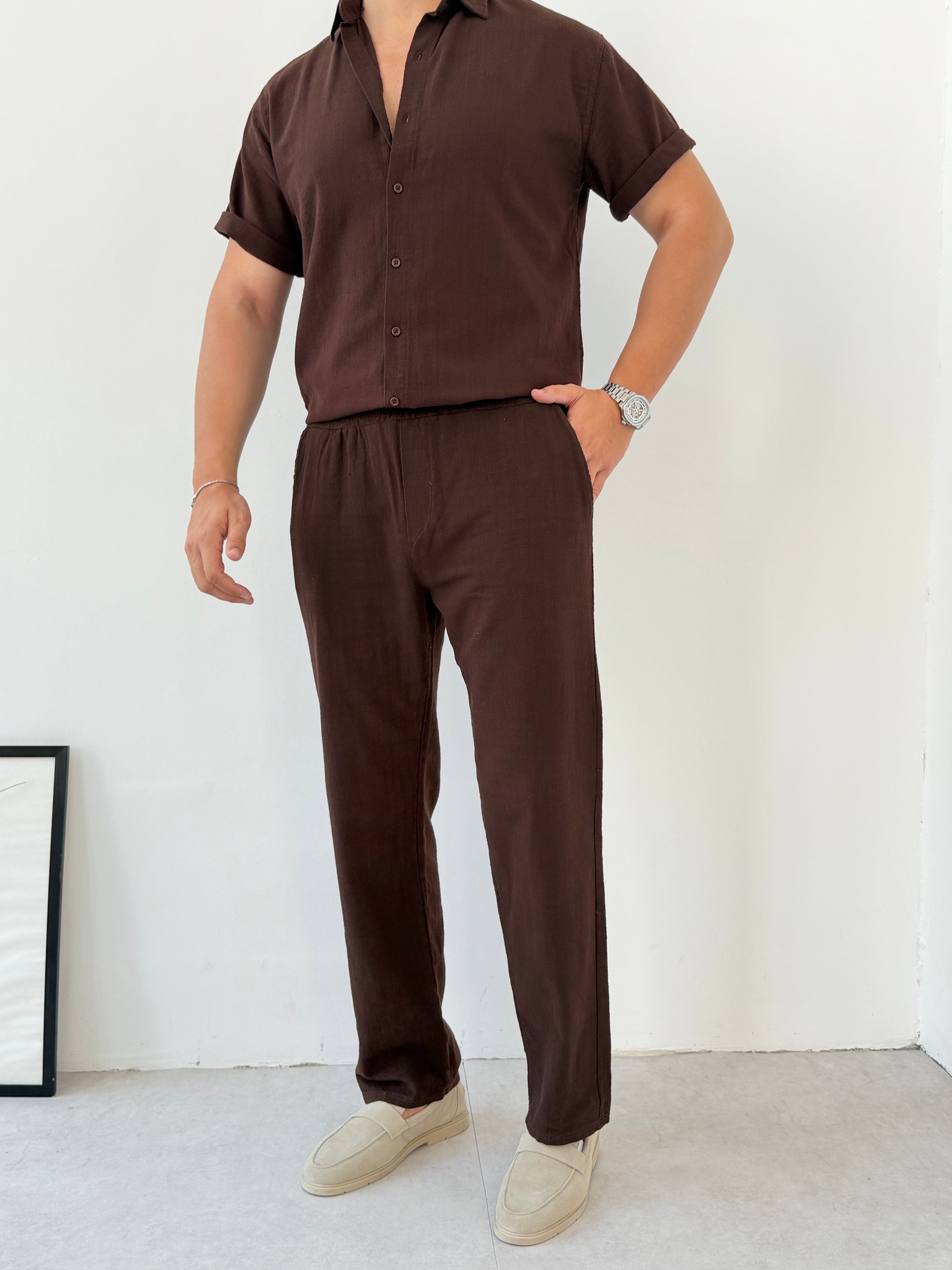 Luxry Kahve Keten Pantolon