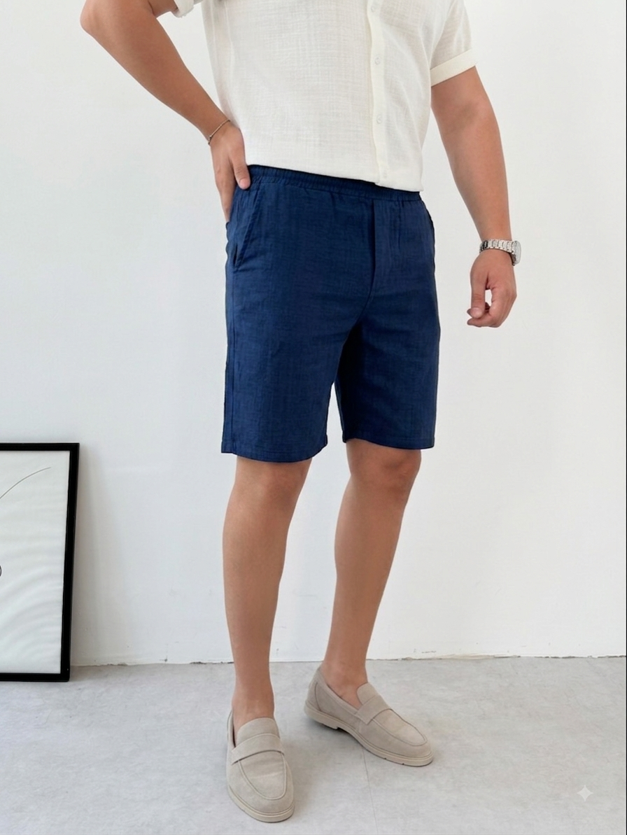 Modern Lacivert Keten Şort