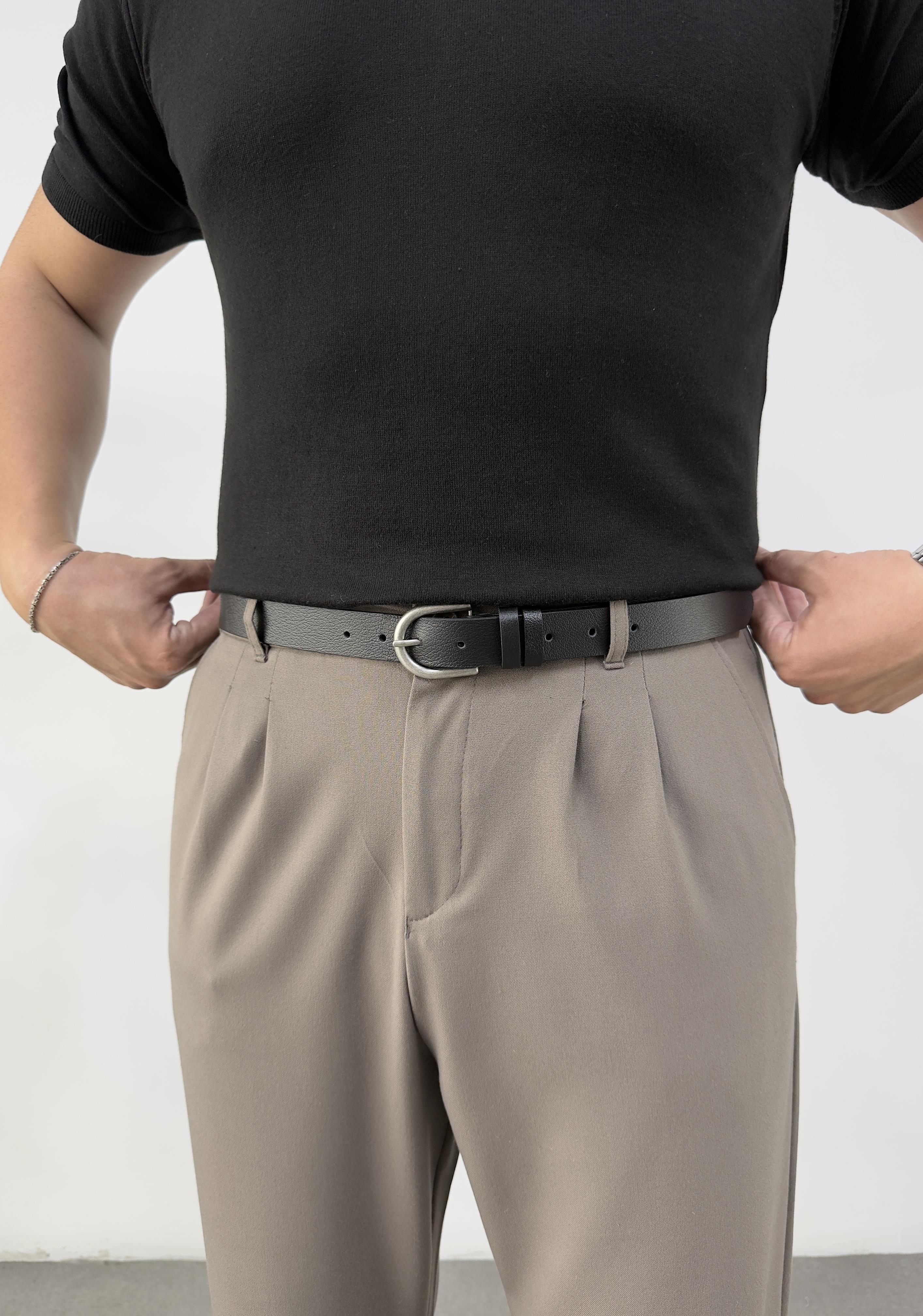 Siyah Hakiki Deri Old Money Kemer