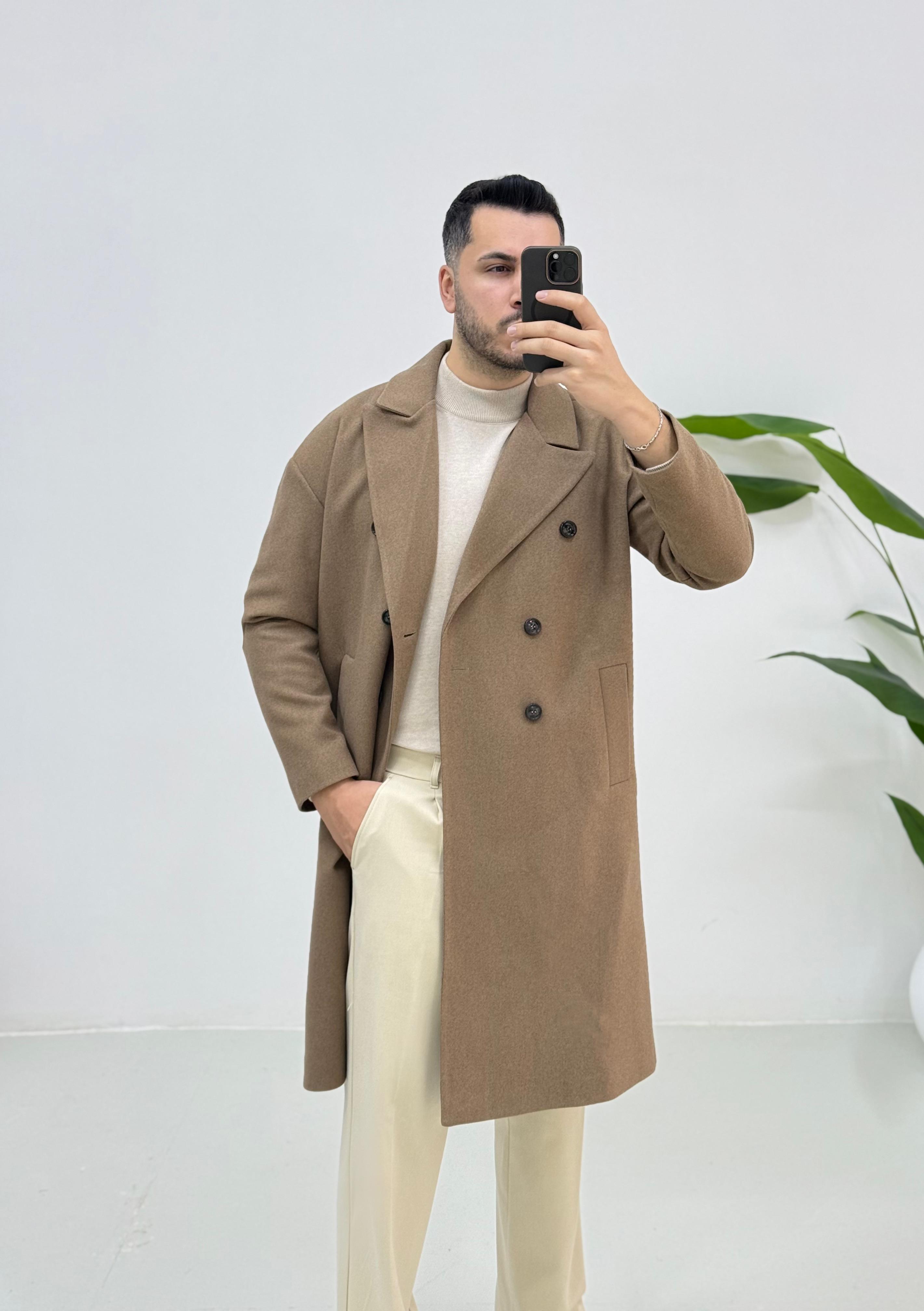 Vizon Oversize Kaşe Kaban